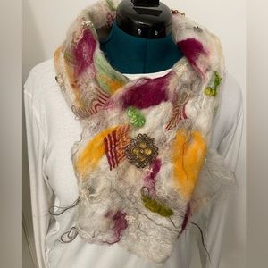 Handmade Felted Wool/Silk Scarf